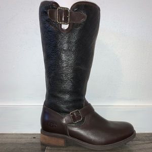 UGG Chancery(Brown Twinface/Leather) Women's Boots